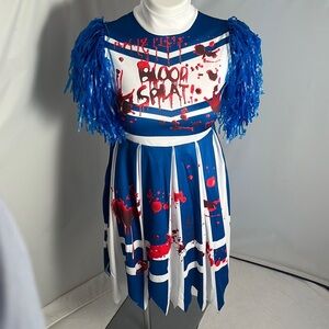 Ikali Zombie Cheerleader costume blue and white 10-12